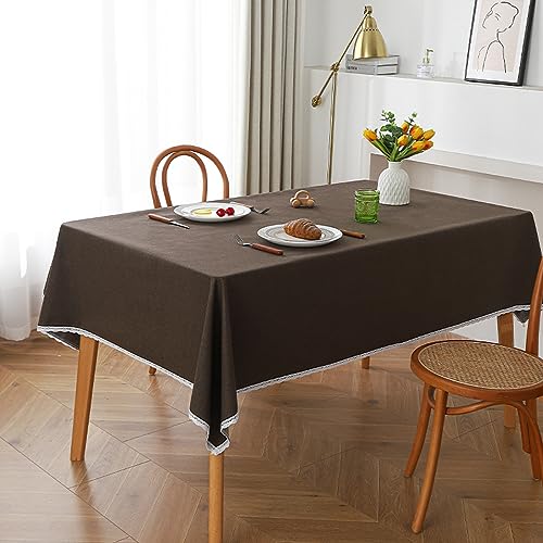 ROJDFCNBW Stick Baumwolle und Tischtuch, Party-Tischdecke, abwischbare Tischdecke, PVC-Tischdecke(Coffee,78.7 x 55.1 inch) von ROJDFCNBW
