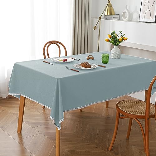 ROJDFCNBW Stick Baumwolle und Tischtuch, Party-Tischdecke, abwischbare Tischdecke, PVC-Tischdecke(Light Blue,55.1 x 55.1 inch) von ROJDFCNBW
