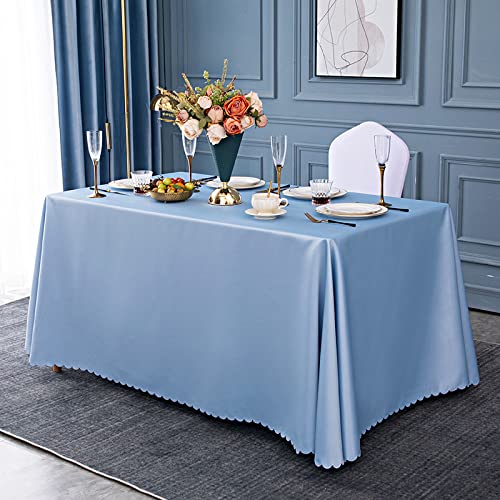 ROJDFCNBW Stick Baumwolle und Tischtuch, Polyester-Tischdecke mit quadratischer Tischdecke for Esstische im Innen- und Außenbereich(Light Blue,200x260cm) von ROJDFCNBW