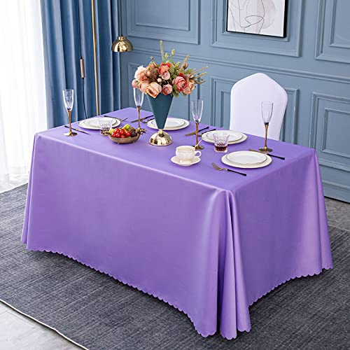 ROJDFCNBW Stick Baumwolle und Tischtuch, Polyester-Tischdecke mit quadratischer Tischdecke for Esstische im Innen- und Außenbereich(Light Purple,180x260cm) von ROJDFCNBW