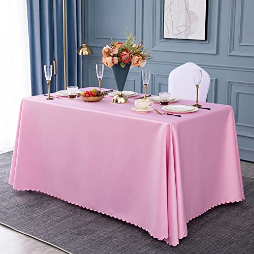 ROJDFCNBW Stick Baumwolle und Tischtuch, Polyester-Tischdecke mit quadratischer Tischdecke for Esstische im Innen- und Außenbereich(Pink,180x260cm) von ROJDFCNBW