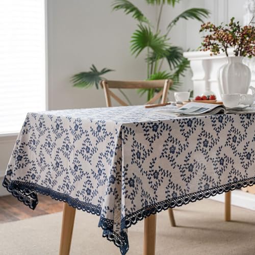 ROJDFCNBW Stick Baumwolle und Tischtuch, Rechteckige Tischdecke aus Baumwollleinen, Tischdecke for Essen(Jl-02,35.4 x 35.4 inch) von ROJDFCNBW