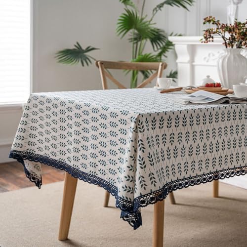 ROJDFCNBW Stick Baumwolle und Tischtuch, Rechteckige Tischdecke aus Baumwollleinen, Tischdecke for Essen(Jl-04,23.6 x 23.6 inch) von ROJDFCNBW