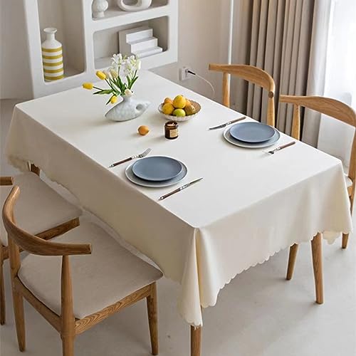 ROJDFCNBW Stick Baumwolle und Tischtuch, Rechteckige Tischdecke aus Baumwollleinen for Esszimmer, Küche,(Beige,51.2 x 51.2 inch) von ROJDFCNBW