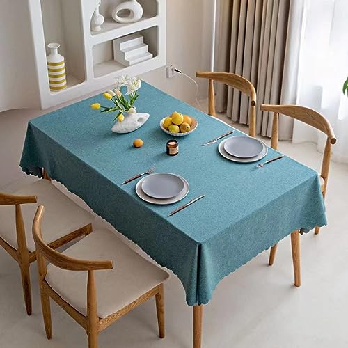 ROJDFCNBW Stick Baumwolle und Tischtuch, Rechteckige Tischdecke aus Baumwollleinen for Esszimmer, Küche,(Blue,78.7 x 51.2 inch) von ROJDFCNBW