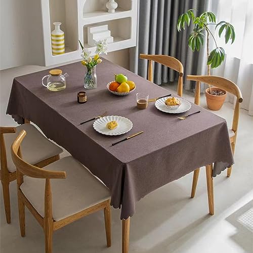 ROJDFCNBW Stick Baumwolle und Tischtuch, Rechteckige Tischdecke aus Baumwollleinen for Esszimmer, Küche,(Coffee,59.1 x 35.4 inch) von ROJDFCNBW