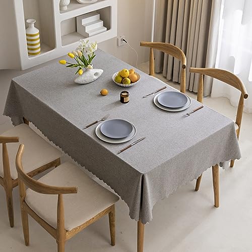 ROJDFCNBW Stick Baumwolle und Tischtuch, Rechteckige Tischdecke aus Baumwollleinen for Esszimmer, Küche,(Grey,35.4 x 35.4 inch) von ROJDFCNBW