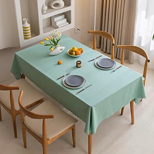 ROJDFCNBW Stick Baumwolle und Tischtuch, Rechteckige Tischdecke aus Baumwollleinen for Esszimmer, Küche,(Light Green,70.9 x 55.1 inch) von ROJDFCNBW