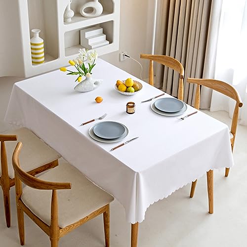 ROJDFCNBW Stick Baumwolle und Tischtuch, Rechteckige Tischdecke aus Baumwollleinen for Esszimmer, Küche,(White,94.5 x 55.1 inch) von ROJDFCNBW