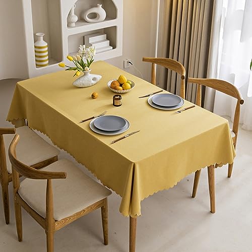 ROJDFCNBW Stick Baumwolle und Tischtuch, Rechteckige Tischdecke aus Baumwollleinen for Esszimmer, Küche,(Yellow,51.2 x 51.2 inch) von ROJDFCNBW