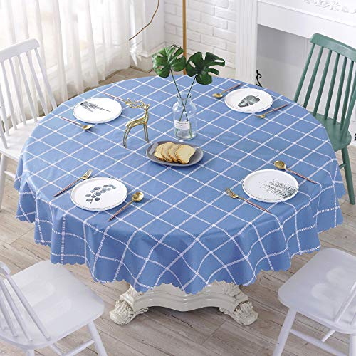 ROJDFCNBW Stick Baumwolle und Tischtuch, Runde Tischdecke aus PVC for Couchtische, Kunststoff-Tischdecke(Round Tableclot W-01,200CM/78.74in) von ROJDFCNBW