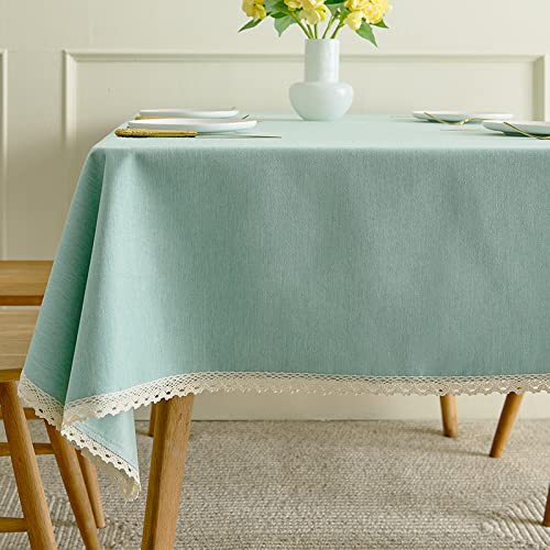 ROJDFCNBW Stick Baumwolle und Tischtuch, Tischdecken, abwischbare Tischdecken aus Kunstleinen(Green,120x120cm) von ROJDFCNBW