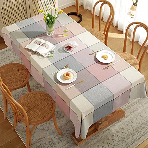 ROJDFCNBW Stick Baumwolle und Tischtuch, Tischdecken aus Baumwolle und Leinen for den Innen- und Außenbereich geeignet(Pink,70.9 x 55.1 inch) von ROJDFCNBW