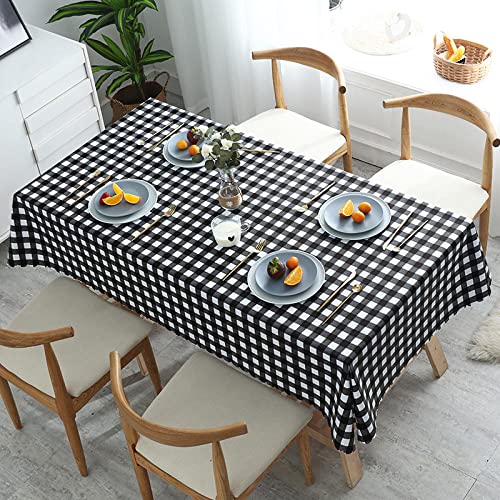 ROJDFCNBW Stick Baumwolle und Tischtuch, for Esstischabdeckung, wasserdichte Party-Tischdecke(Black White,100 x 160cm) von ROJDFCNBW