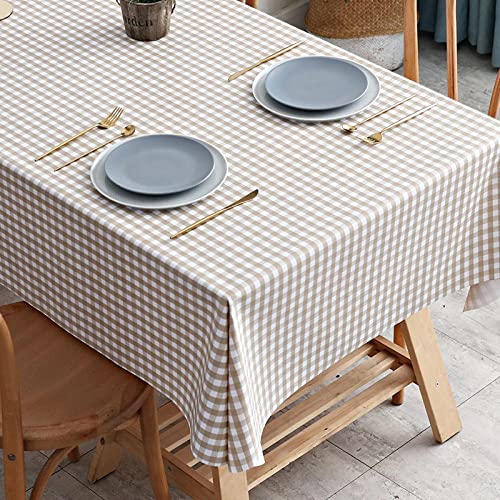 ROJDFCNBW Stick Baumwolle und Tischtuch, for Esstischabdeckung, wasserdichte Party-Tischdecke(Light Coffee,100 x 160cm) von ROJDFCNBW