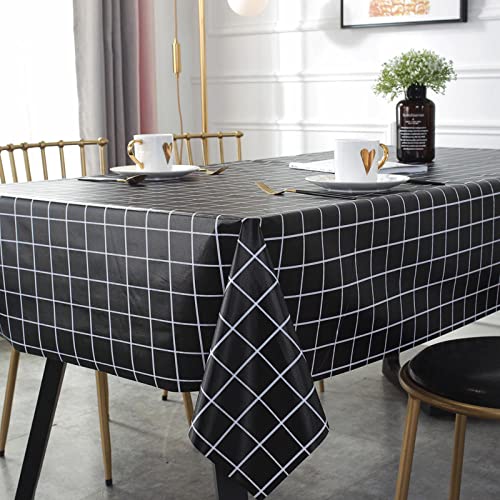 ROJDFCNBW Stick Baumwolle und Tischtuch, for Esstischabdeckung Partytischdecke(Black B,100 x 160cm) von ROJDFCNBW