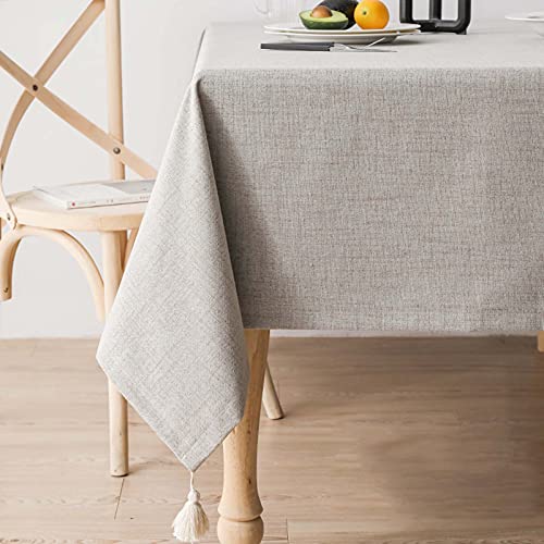 ROJDFCNBW Stick Baumwolle und Tischtuch, for Küche Esszimmer Maschinenwaschbare quadratische Tischdecke Abwischbare Tischdecken(Beige,140x240cm) von ROJDFCNBW