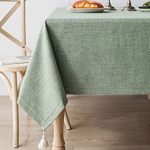 ROJDFCNBW Stick Baumwolle und Tischtuch, for Küche Esszimmer Maschinenwaschbare quadratische Tischdecke Abwischbare Tischdecken(Green,130x240cm) von ROJDFCNBW