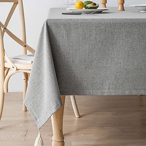 ROJDFCNBW Stick Baumwolle und Tischtuch, for Küche Esszimmer Maschinenwaschbare quadratische Tischdecke Abwischbare Tischdecken(Grey,130x220cm) von ROJDFCNBW
