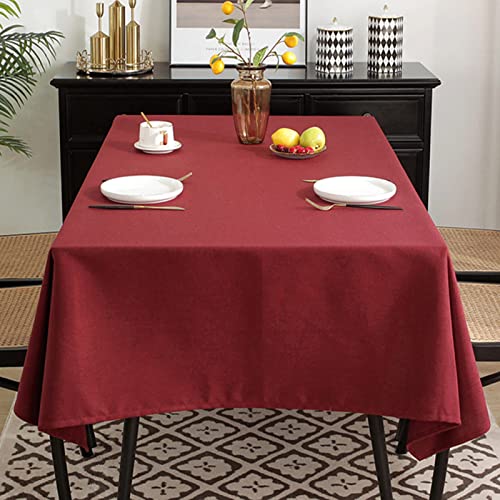 ROJDFCNBW Stick Baumwolle und Tischtuch, for Tischdecken, abwischbare Tischdecken aus Kunstleinen(Red,200x360cm) von ROJDFCNBW