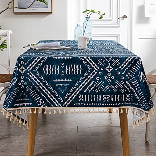 ROJDFCNBW Stick Baumwolle und Tischtuch, for die Küche, rechteckige Tischdekoration, waschbare Tischdecke(Blue,66.9 x 47.2 inch) von ROJDFCNBW