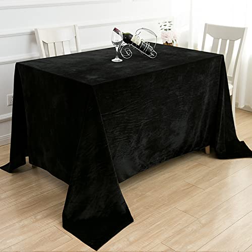 ROJDFCNBW Stick Baumwolle und Tischtuch, mit quadratischer Tischdecke for den Esstisch drinnen und draußen(Black,110.2 x 78.7 inch) von ROJDFCNBW