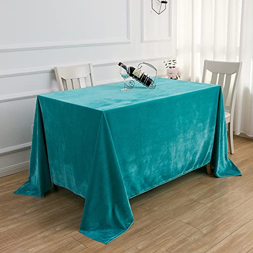 ROJDFCNBW Stick Baumwolle und Tischtuch, mit quadratischer Tischdecke for den Esstisch drinnen und draußen(Blue-Green,110.2 x 78.7 inch) von ROJDFCNBW
