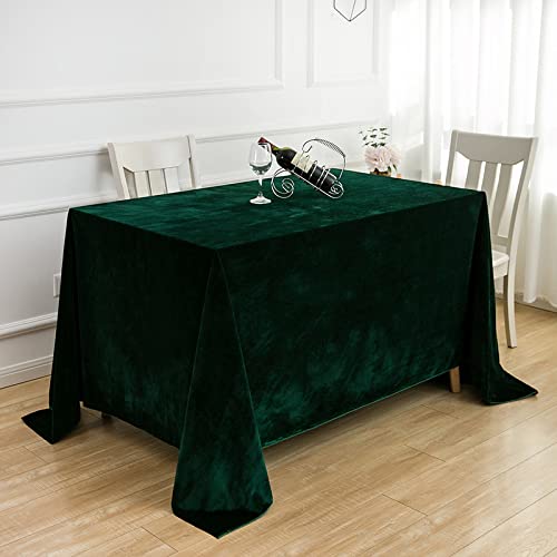 ROJDFCNBW Stick Baumwolle und Tischtuch, mit quadratischer Tischdecke for den Esstisch drinnen und draußen(Dark Green,110.2 x 78.7 inch) von ROJDFCNBW