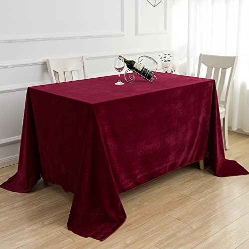 ROJDFCNBW Stick Baumwolle und Tischtuch, mit quadratischer Tischdecke for den Esstisch drinnen und draußen(Dark Red,110.2 x 70.9 inch) von ROJDFCNBW