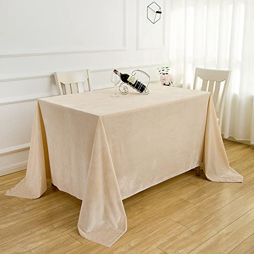 ROJDFCNBW Stick Baumwolle und Tischtuch, mit quadratischer Tischdecke for den Esstisch drinnen und draußen(Light Champagne,94.5 x 63 inch) von ROJDFCNBW