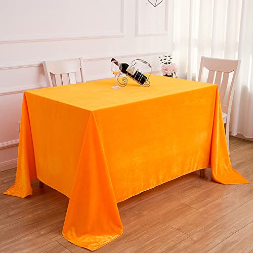 ROJDFCNBW Stick Baumwolle und Tischtuch, mit quadratischer Tischdecke for den Esstisch drinnen und draußen(Orange,110.2 x 63 inch) von ROJDFCNBW