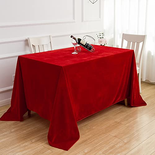 ROJDFCNBW Stick Baumwolle und Tischtuch, mit quadratischer Tischdecke for den Esstisch drinnen und draußen(Red Wine,126 x 78.7 inch) von ROJDFCNBW