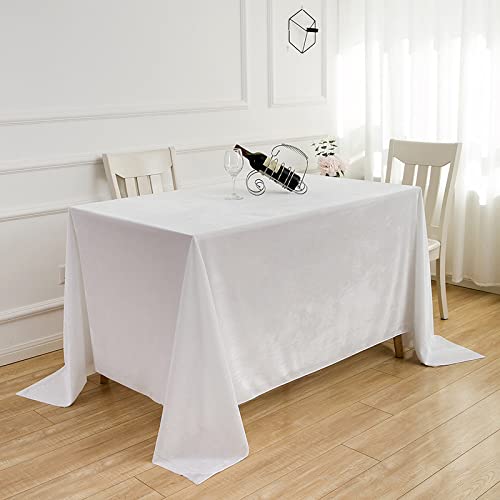ROJDFCNBW Stick Baumwolle und Tischtuch, mit quadratischer Tischdecke for den Esstisch drinnen und draußen(White,110.2 x 78.7 inch) von ROJDFCNBW