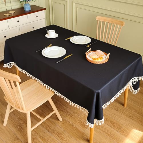ROJDFCNBW Stick Baumwolle und Tischtuch, oder Couchtisch, Küche, Esszimmer, Tischplatte(Black,39.4 x 39.4 inch) von ROJDFCNBW