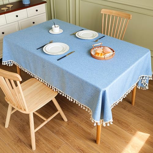 ROJDFCNBW Stick Baumwolle und Tischtuch, oder Couchtisch, Küche, Esszimmer, Tischplatte(Blue,39.4 x 39.4 inch) von ROJDFCNBW