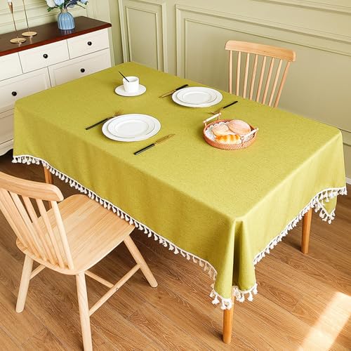 ROJDFCNBW Stick Baumwolle und Tischtuch, oder Couchtisch, Küche, Esszimmer, Tischplatte(Green,86.6 x 55.1 inch) von ROJDFCNBW