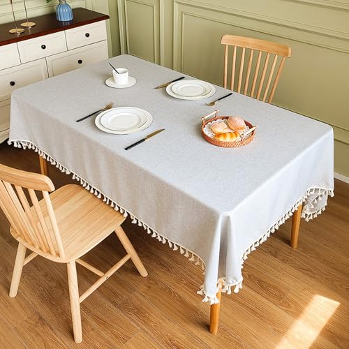 ROJDFCNBW Stick Baumwolle und Tischtuch, oder Couchtisch, Küche, Esszimmer, Tischplatte(Grey,55.1 x 55.1 inch) von ROJDFCNBW