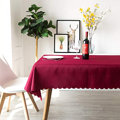 ROJDFCNBW Stick Baumwolle und Tischtuch, und weiche Tischdecke for die Küchentischdekoration(Crimson,320x320cm) von ROJDFCNBW