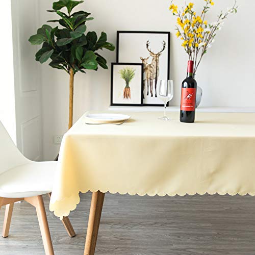 ROJDFCNBW Stick Baumwolle und Tischtuch, und weiche Tischdecke for die Küchentischdekoration(Light Yellow,200x200cm) von ROJDFCNBW