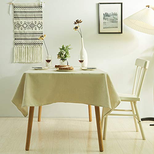 ROJDFCNBW Stick Baumwolle und Tischtuch, verwendet for Küche, Restaurant, Bankett drinnen oder draußen Tischdekoration(Beige,47.2 x 47.2 inch) von ROJDFCNBW