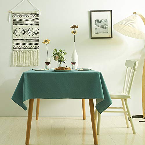 ROJDFCNBW Stick Baumwolle und Tischtuch, verwendet for Küche, Restaurant, Bankett drinnen oder draußen Tischdekoration(Blue-Green,55.1 x 55.1 inch) von ROJDFCNBW