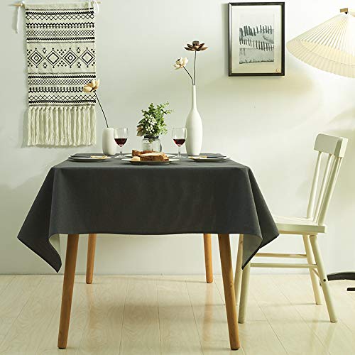 ROJDFCNBW Stick Baumwolle und Tischtuch, verwendet for Küche, Restaurant, Bankett drinnen oder draußen Tischdekoration(Dark Gray,47.2 x 47.2 inch) von ROJDFCNBW