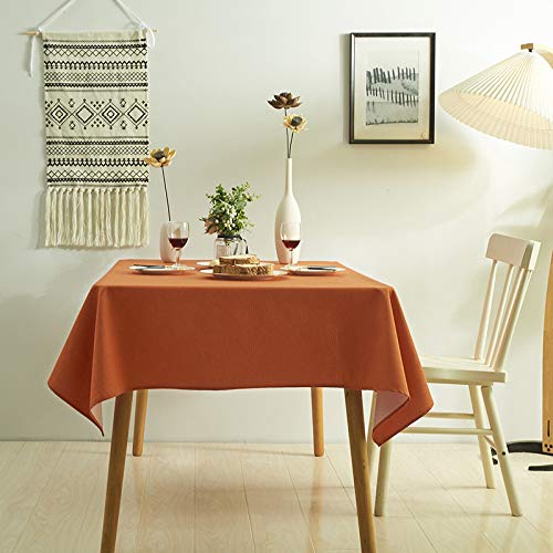 ROJDFCNBW Stick Baumwolle und Tischtuch, verwendet for Küche, Restaurant, Bankett drinnen oder draußen Tischdekoration(Orange,55.1 x 55.1 inch) von ROJDFCNBW