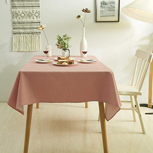 ROJDFCNBW Stick Baumwolle und Tischtuch, verwendet for Küche, Restaurant, Bankett drinnen oder draußen Tischdekoration(Pink,47.2 x 47.2 inch) von ROJDFCNBW