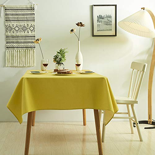 ROJDFCNBW Stick Baumwolle und Tischtuch, verwendet for Küche, Restaurant, Bankett drinnen oder draußen Tischdekoration(Yellow,47.2 x 47.2 inch) von ROJDFCNBW