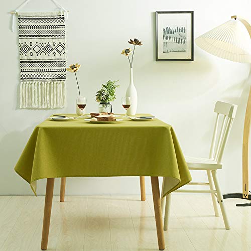 ROJDFCNBW Stick Baumwolle und Tischtuch, verwendet for Küche, Restaurant, Bankett drinnen oder draußen Tischdekoration(Yellow-Green,47.2 x 47.2 inch) von ROJDFCNBW