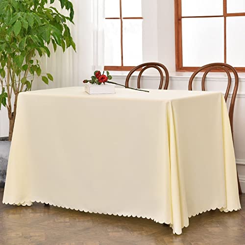 ROJDFCNBW Stick Baumwolle und Tischtuch, waschbare und Wiederverwendbare Küchentischdecke(Beige,120x160cm) von ROJDFCNBW