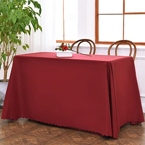 ROJDFCNBW Stick Baumwolle und Tischtuch, waschbare und Wiederverwendbare Küchentischdecke(Crimson,180x220cm) von ROJDFCNBW