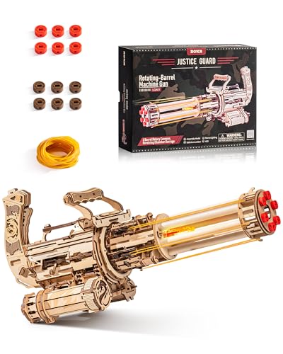 ROKR 3D Holzpuzzle Erwachsene Holzmodelle Bausätze, 3D Puzzle Holz Modellbausätze zum Mechanischen Bauen, Spielzeug mit Gummibändern, Geschenk für Teenager und Erwachsene, LQA01 von ROKR