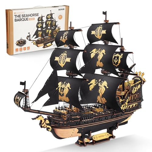 ROKR 3D Puzzle Holzpuzzle Modellbau, Boot Holzbausatz Die Seahorse Barque, Weihnachten Geburtstagsgeschenk für Jugendliche und Erwachsene, The Seahorse Barque MCB02 ROKR 3D Puzzle Holzpuzzle Modellbau, Boot Holzbausatz Die Seahorse Barque, Weihnachten Geburtstagsgeschenk für Jugendliche und Erwachsene, The Seahorse Barque MCB02 von ROKR